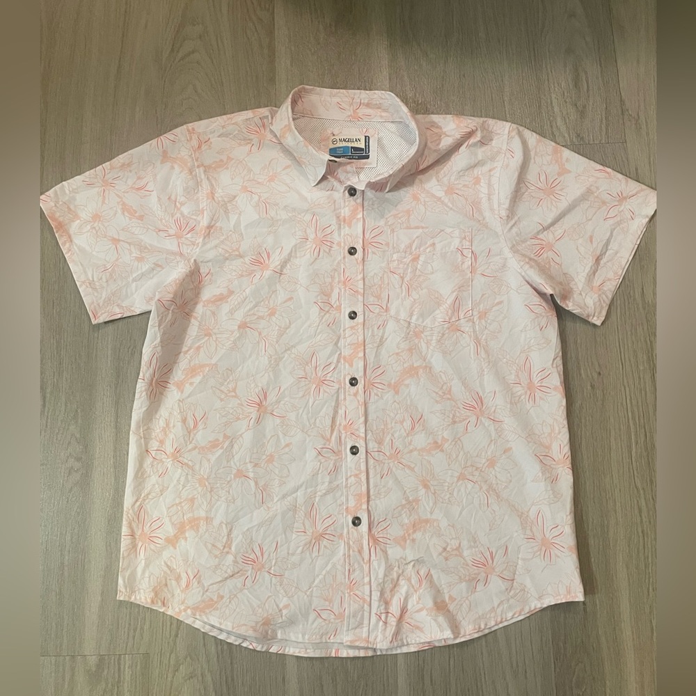 Magellan moisture wicking shirt pink/orange floral